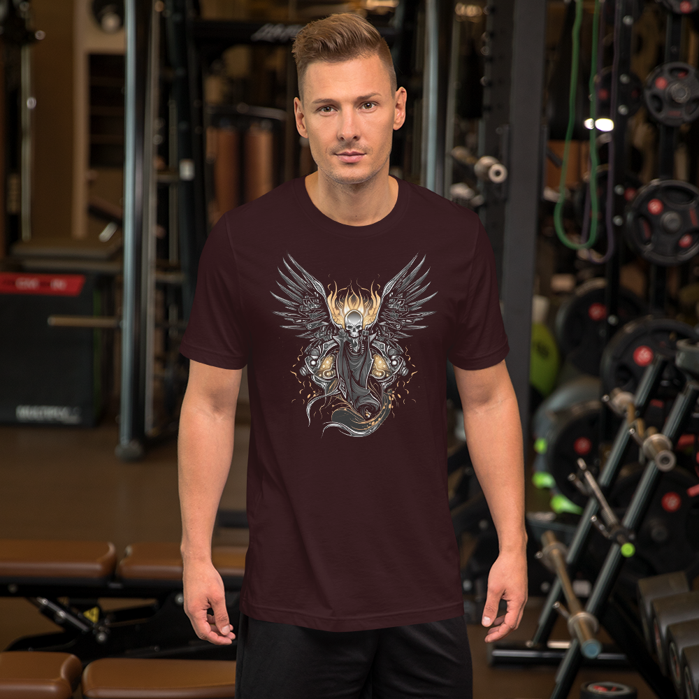 Biker Rock Style Unisex t-shirt : Winged Spirit.
