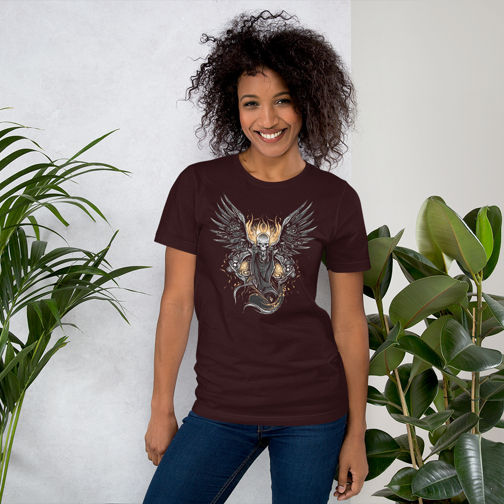 Biker Rock Style Unisex t-shirt : Winged Spirit.