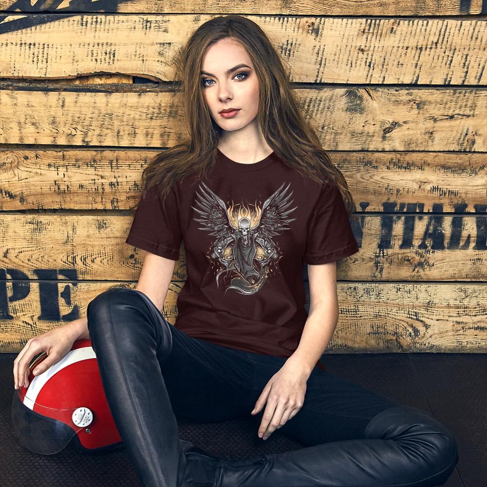 Biker Rock Style Unisex t-shirt : Winged Spirit.