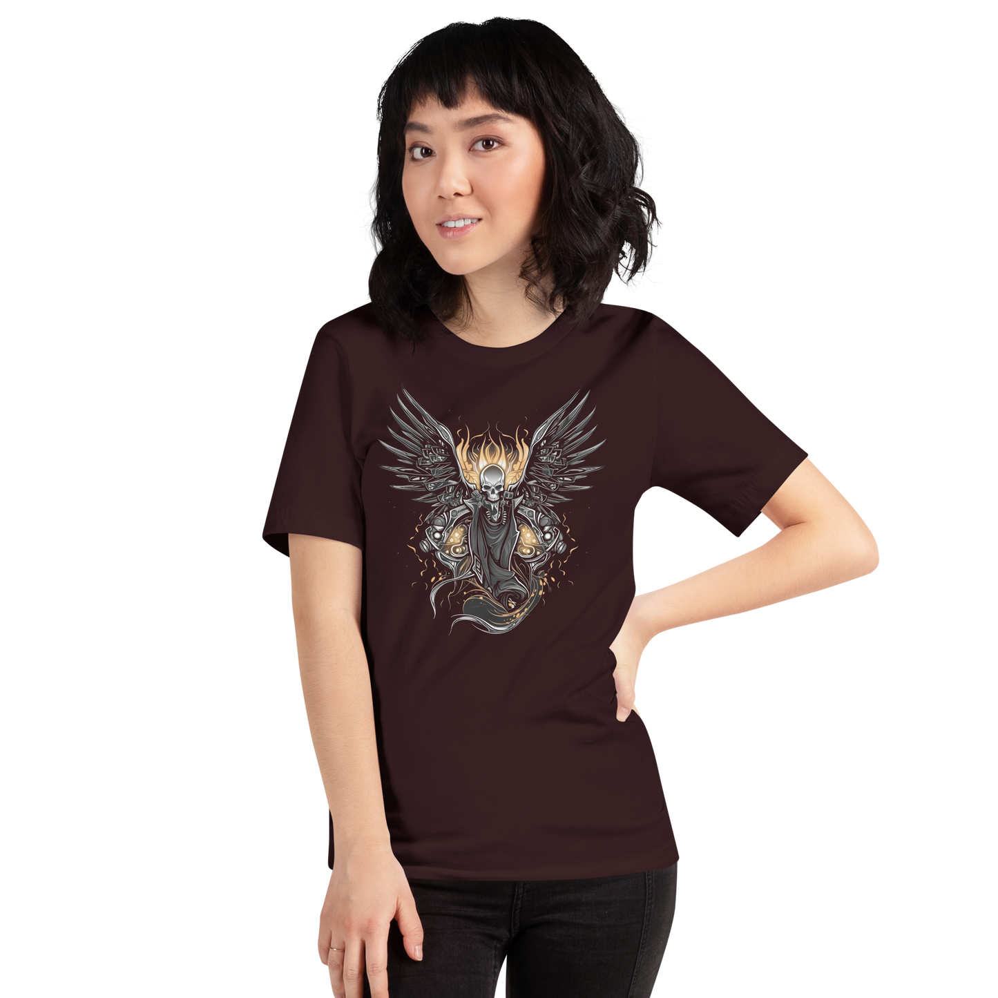 Biker Rock Style Unisex t-shirt : Winged Spirit.