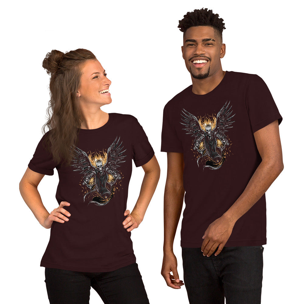Biker Rock Style Unisex t-shirt : Winged Spirit.