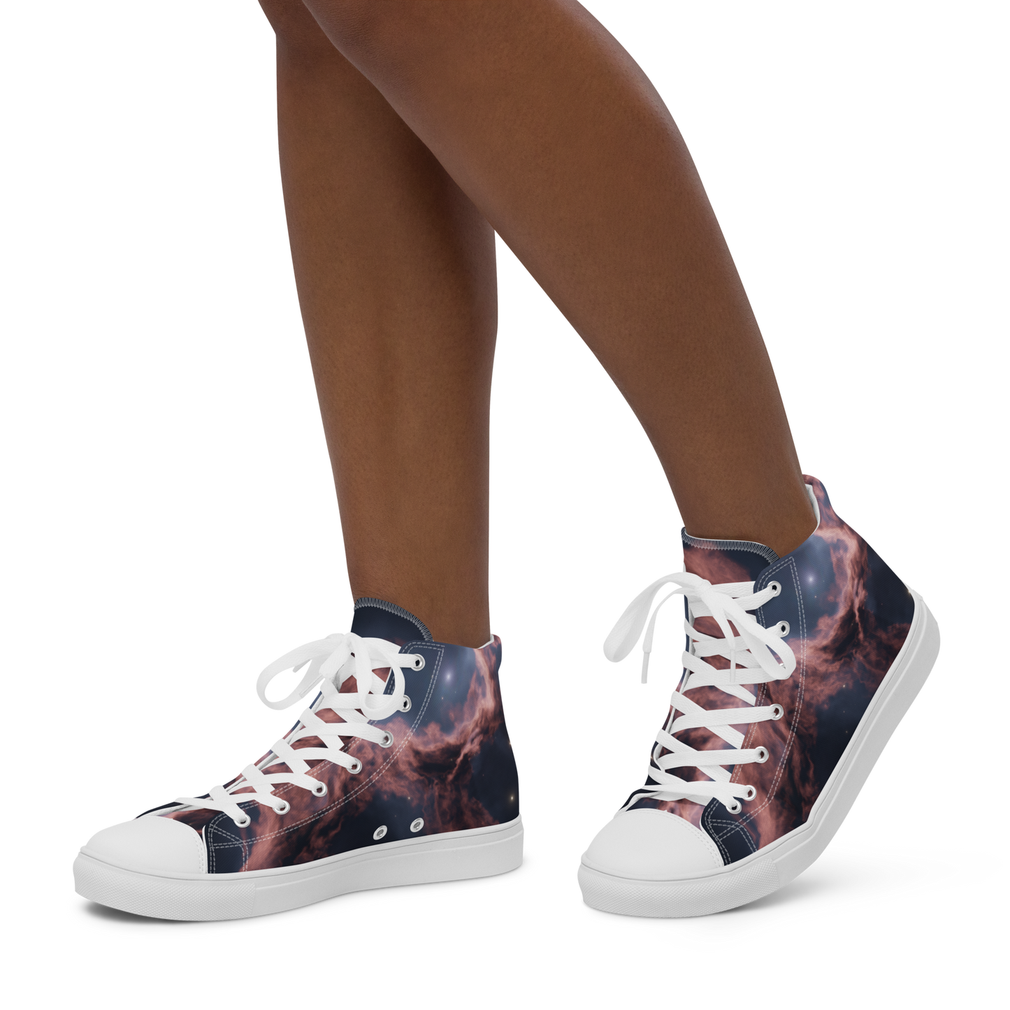 Scorched Sky Nebula Style Design : Women’s high top canvas shoes