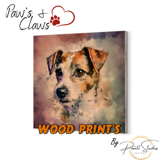 Russell Dog Watercolor (d) Wood Prints