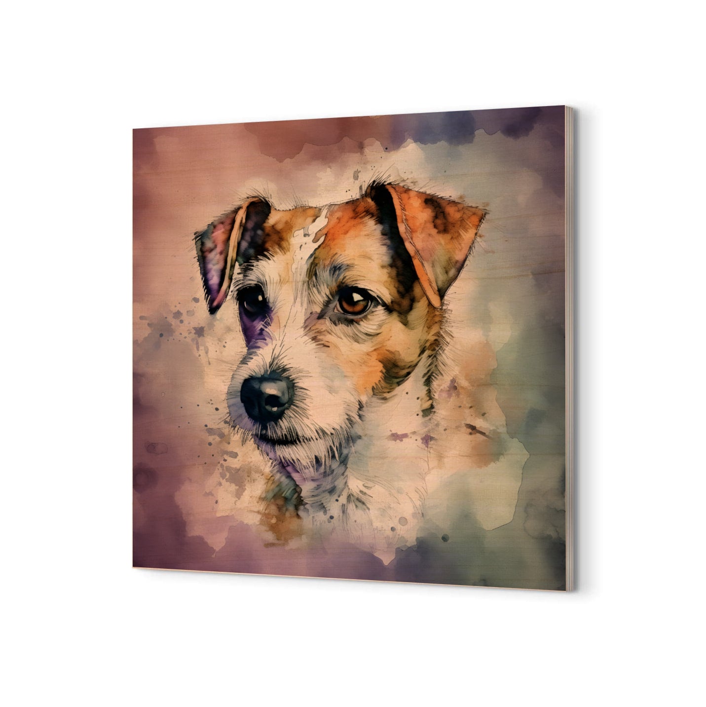 Russell Dog Watercolor (d) Wood Prints