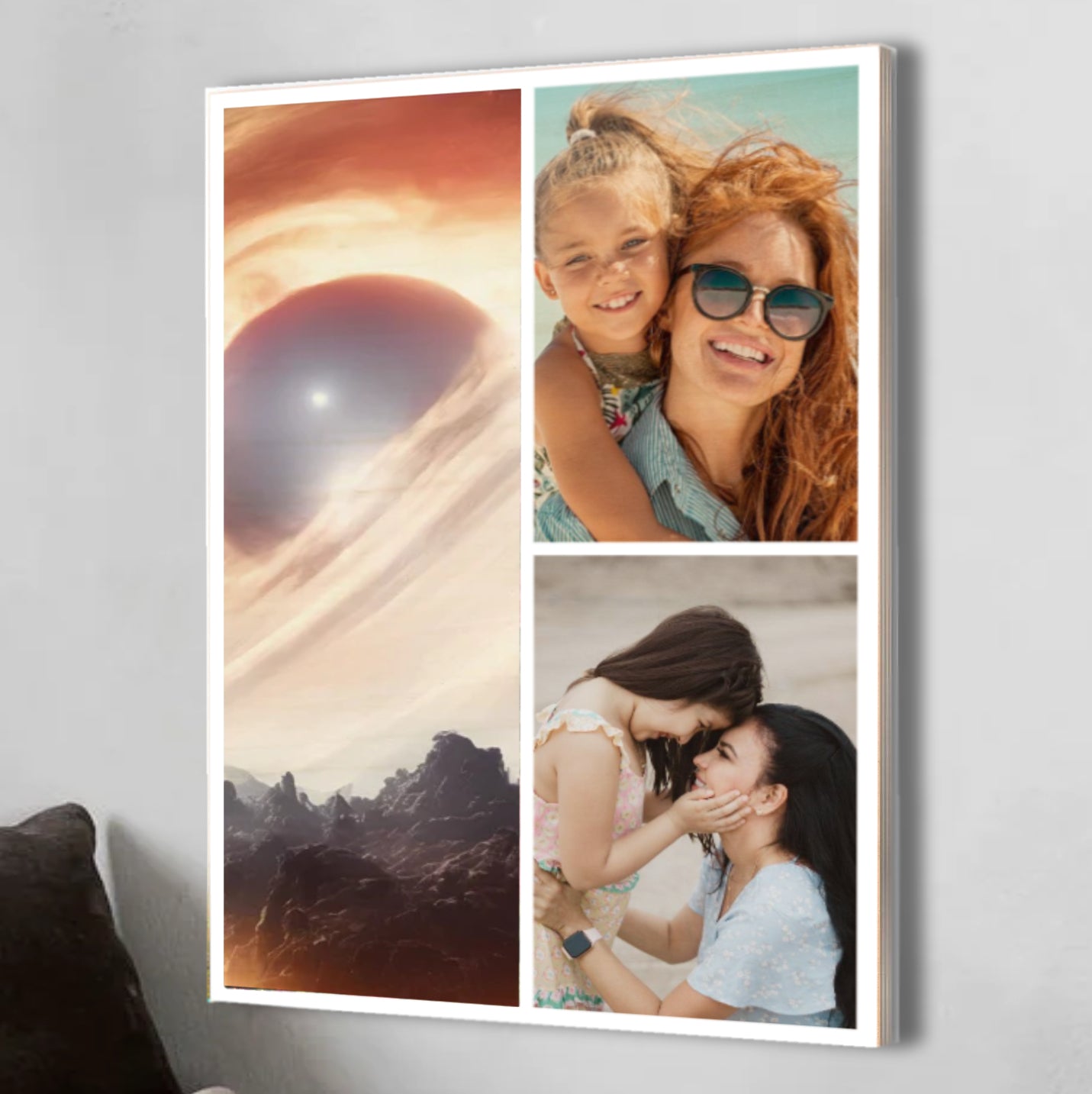 Wood Prints : Twin Photo Display (Personalised Mothers Day): Consumed Star.