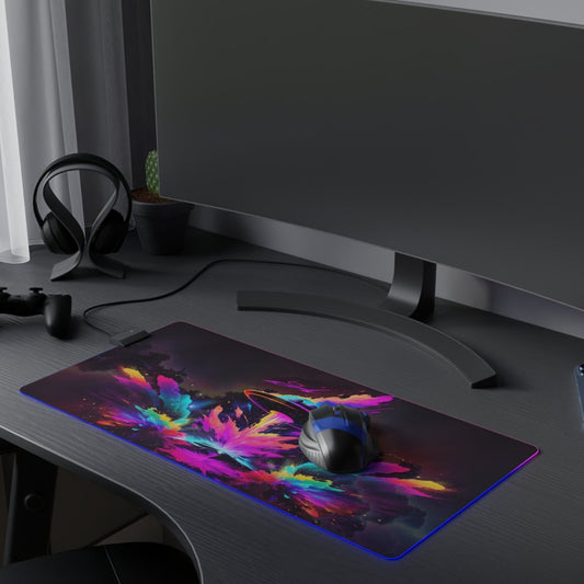 LED Gaming Mouse Pad. Close Encounter UFO in a Nebula Neon SPLASH effect Mouse Mat, Get ready to elevate your gaming experience Tic Tac UAP style!