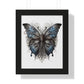Steam Punk Style Butterfly Framed Vertical Poster, Ash Blue