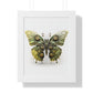 Steam Punk Style Butterfly Framed Vertical Poster, Acid Green