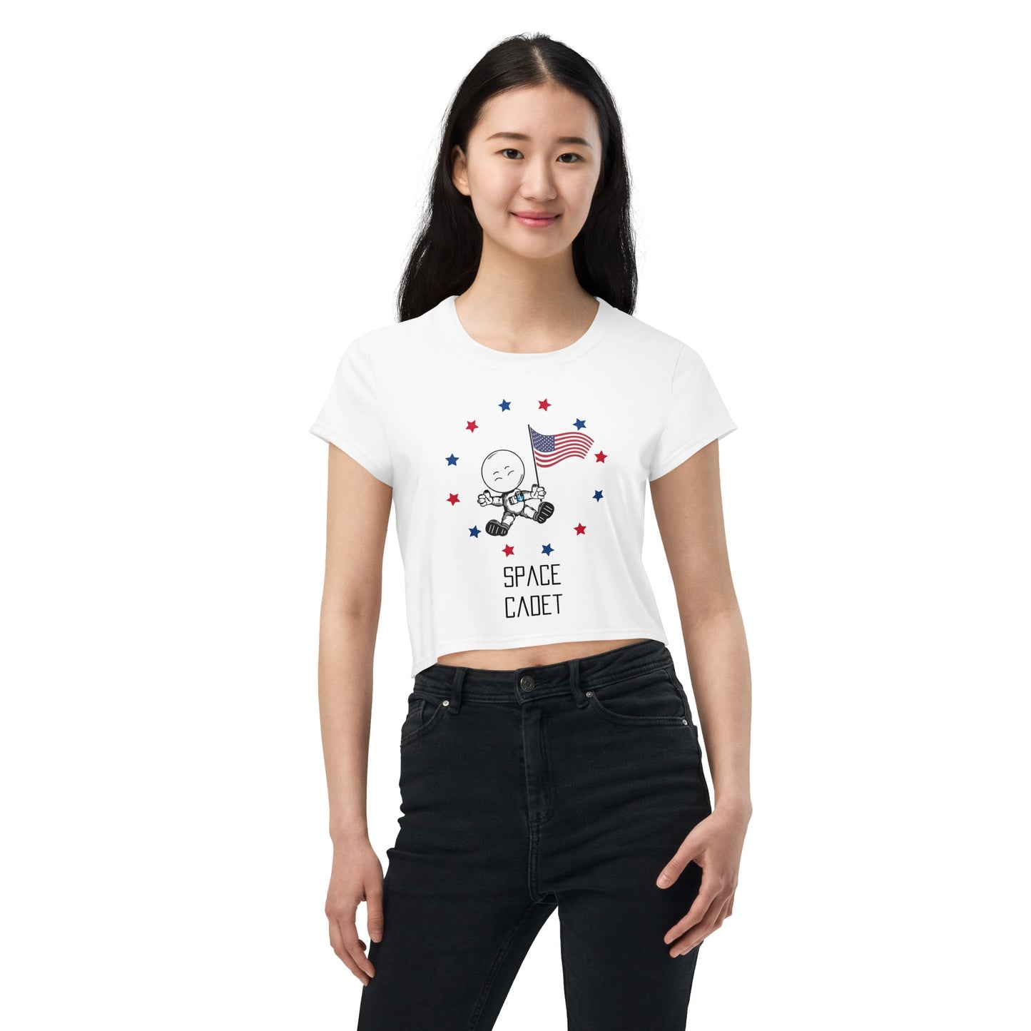 USA Space Cadet All-Over Print Crop Tee
