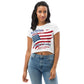 USA One NAtion Flag, All-Over Print Crop Tee