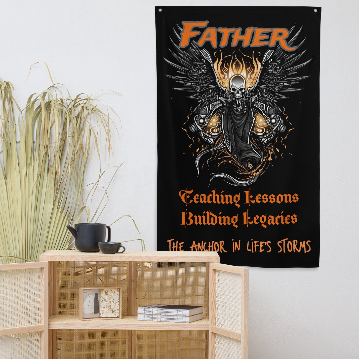 Fathers Day, Dad, Teaching Lessons, Building Legacies Biker Style Flag