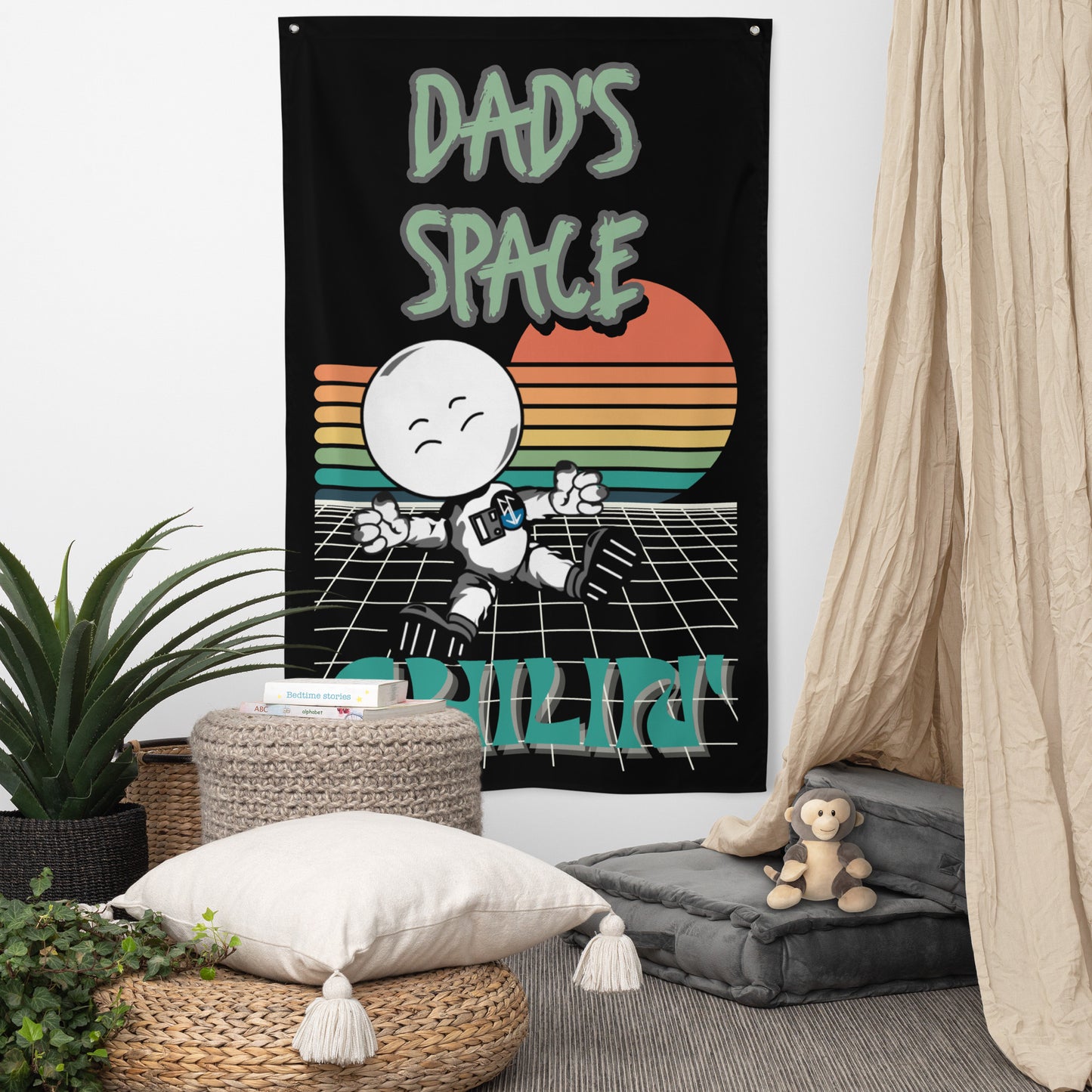 Fathers Day Dad's Space Cosmic Style Wall Art Flag