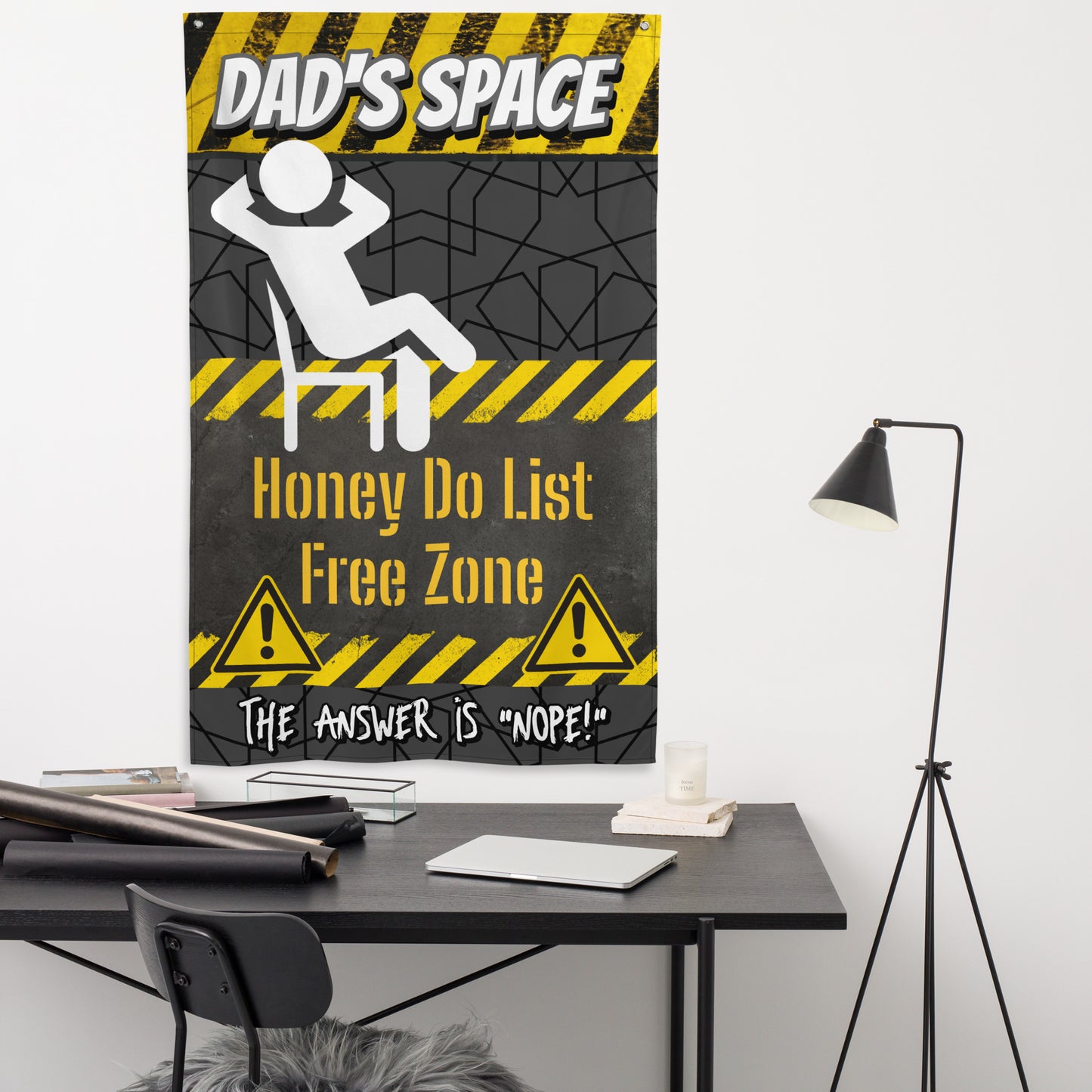 Fathers Day, Dad's Space Honey Do list Free Zone, Wall Art Flag