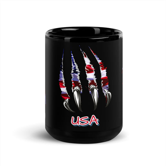 USA CLaw Black Glossy Mug
