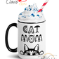 Cat Mom, Cat lovers Mug with Color Inside. For all Crazy Cat ladys and kitten mums everywhere that enjoy a coffee or tea.