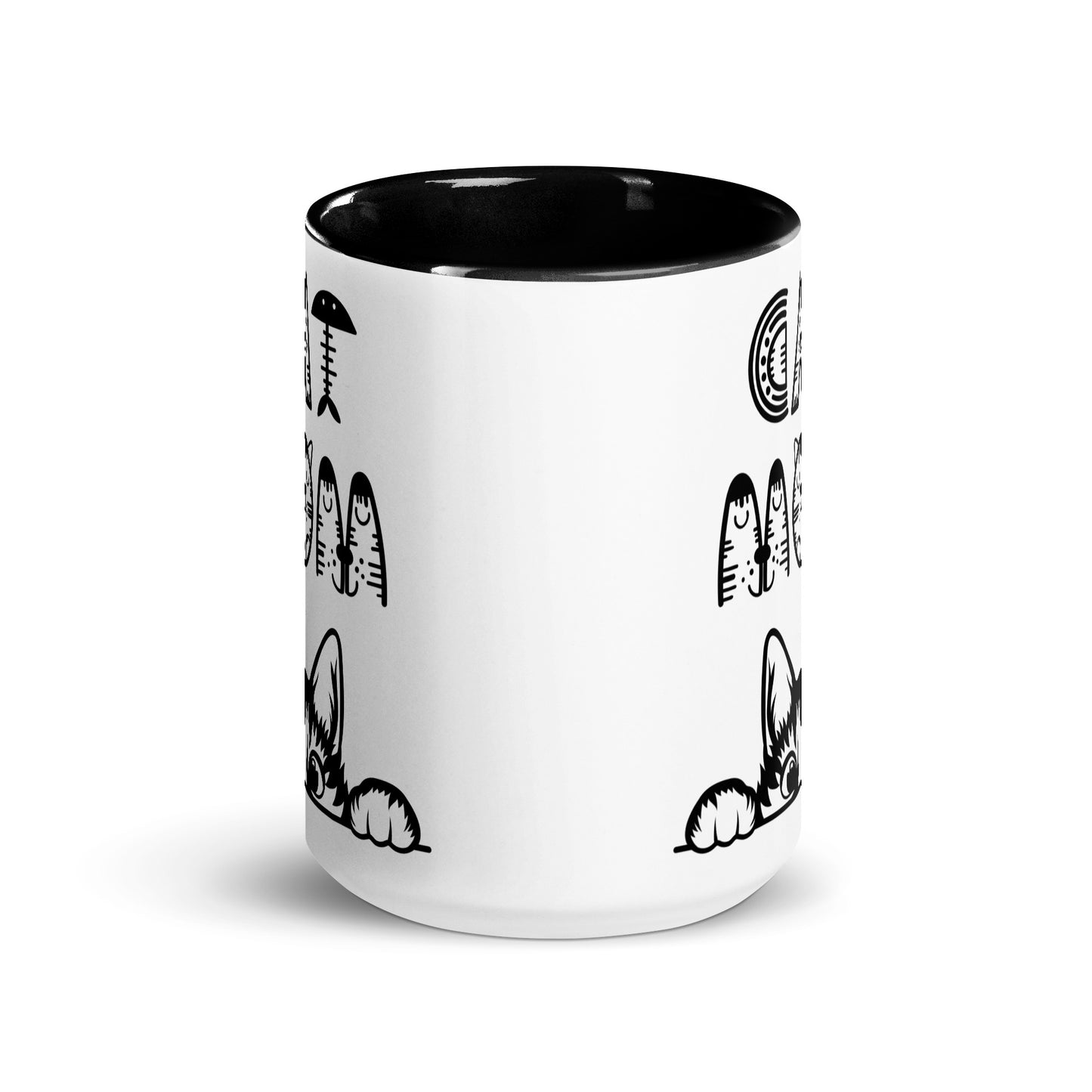 Cat Mom, Cat lovers Mug with Color Inside. For all Crazy Cat ladys and kitten mums everywhere that enjoy a coffee or tea.