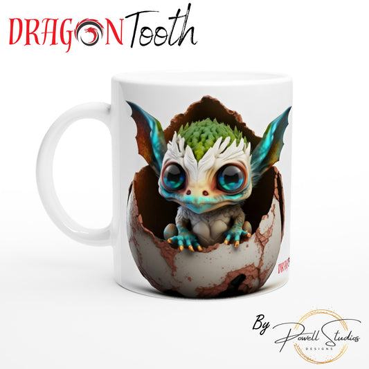 Baby Dragon Blue - Dragon Tooth : White 11oz Ceramic Mug