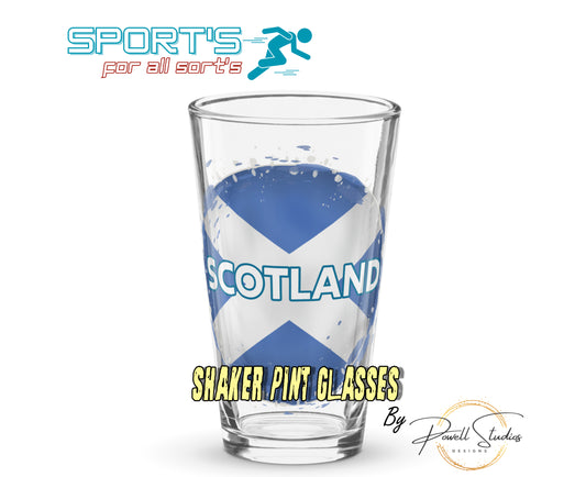 Scotland Grunge Style Flag Shaker pint glass