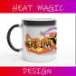 COLOUR CHANGING Magic!  11oz Ceramic Mug:  Here Live Dragons