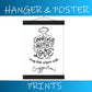 Premium Matte Paper Poster & Hanger  :  Cooking with love, may stab anyone with suggestion