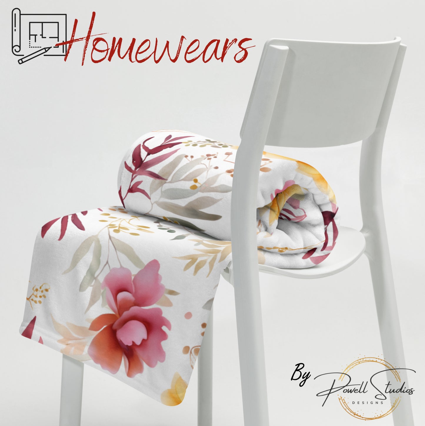 Watercolour Floral Pattern Beautiful Throw Blanket