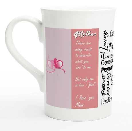 Mothers day, What you mean to me : White 10oz Porcelain Slim Mug