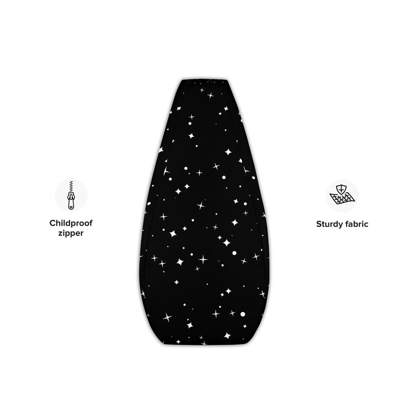 black with star backdrop : Bean Bag Chair Cover