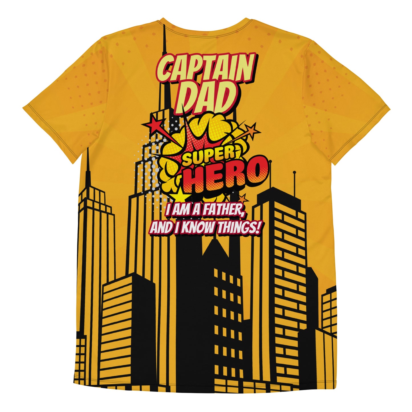 Captain Dad, Super Hero : All-Over Print Men's Athletic T-shirt
