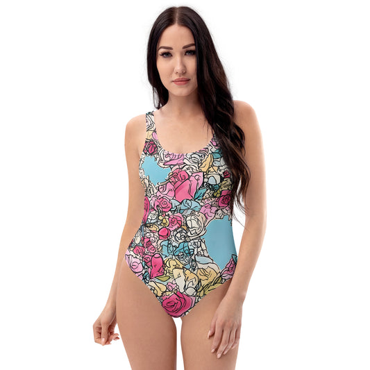 Sketchy Floral : One-Piece Swimsuit