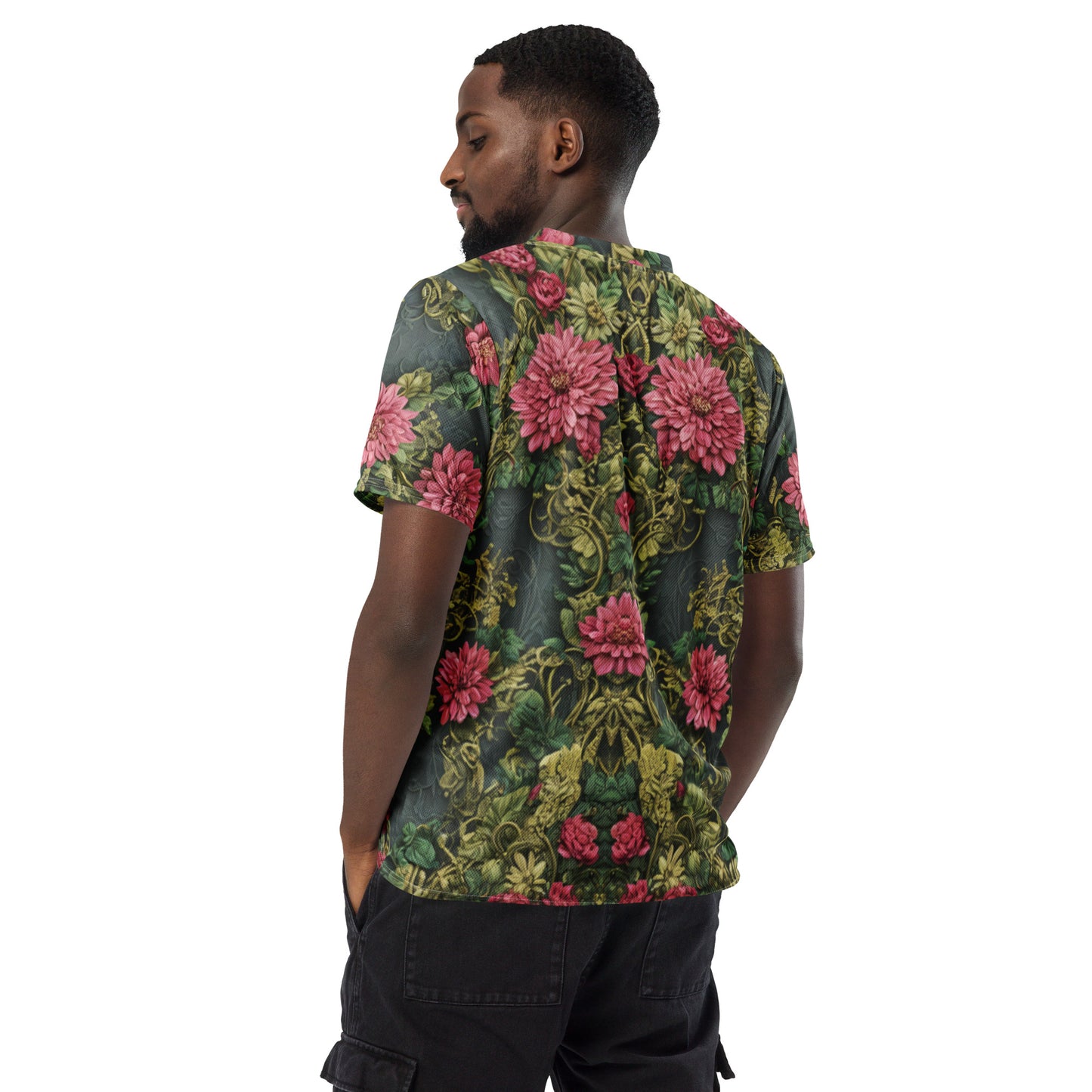 Vintage Floral Recycled unisex sports jersey