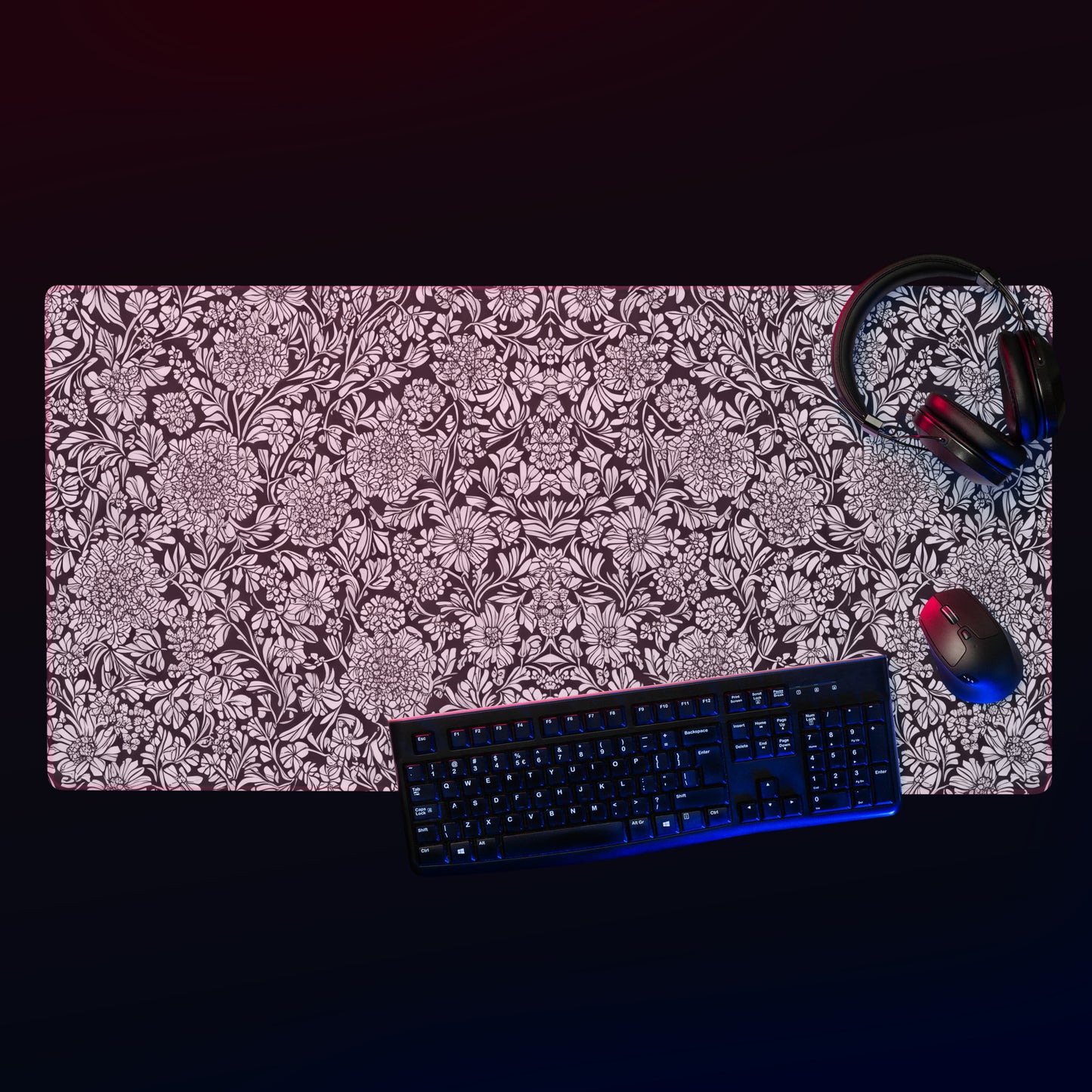 Monochrome Floral : Gaming mouse pad