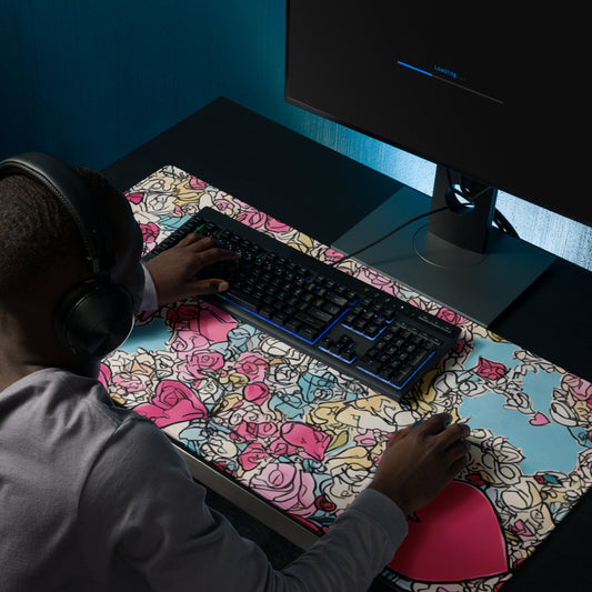 Scribbled Rose : Gaming mouse pad