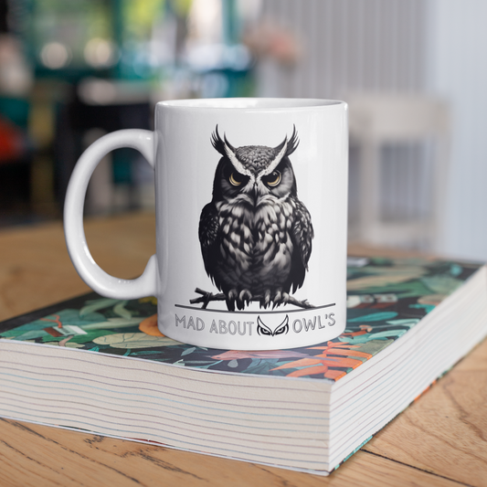 Mad About Owls : White 11oz Ceramic Mug