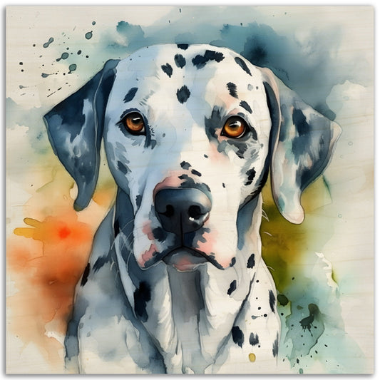 Dalmatian Dog Watercolor (b) Wood Prints