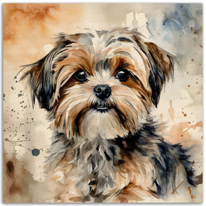 Shorkie Dog (b) Watercolor Wood Prints