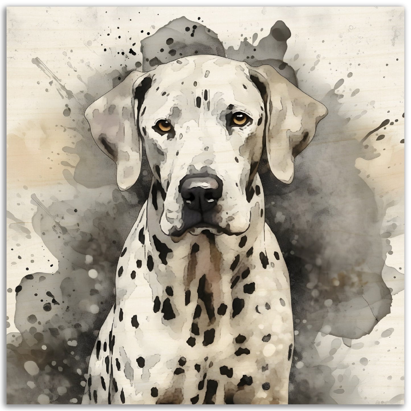 Dalmatian Dog Watercolor Wood Prints