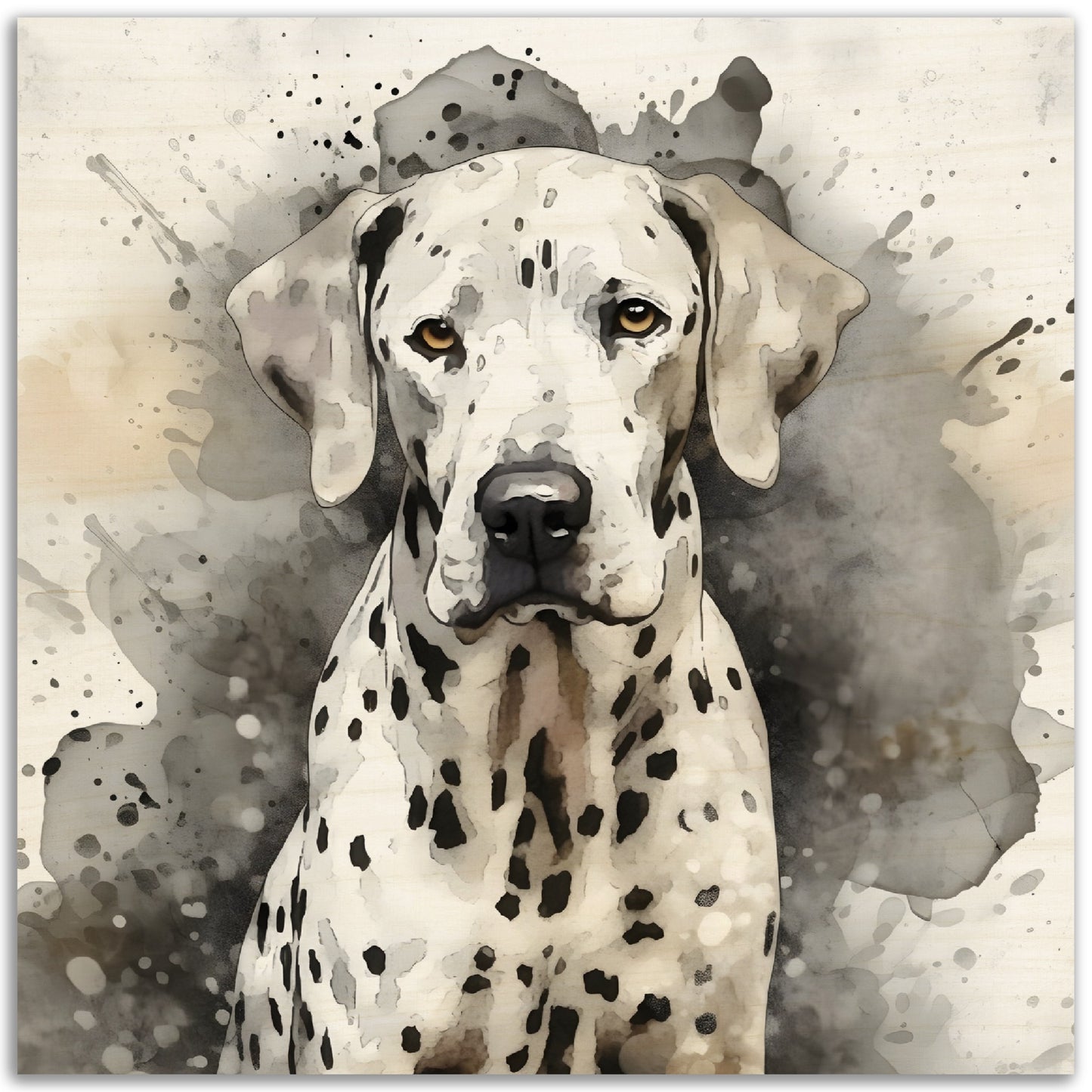 Dalmatian Dog Watercolor Wood Prints