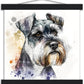 Miniature Schnauzer Dog Watercolor Premium Matte Paper Poster with Hanger