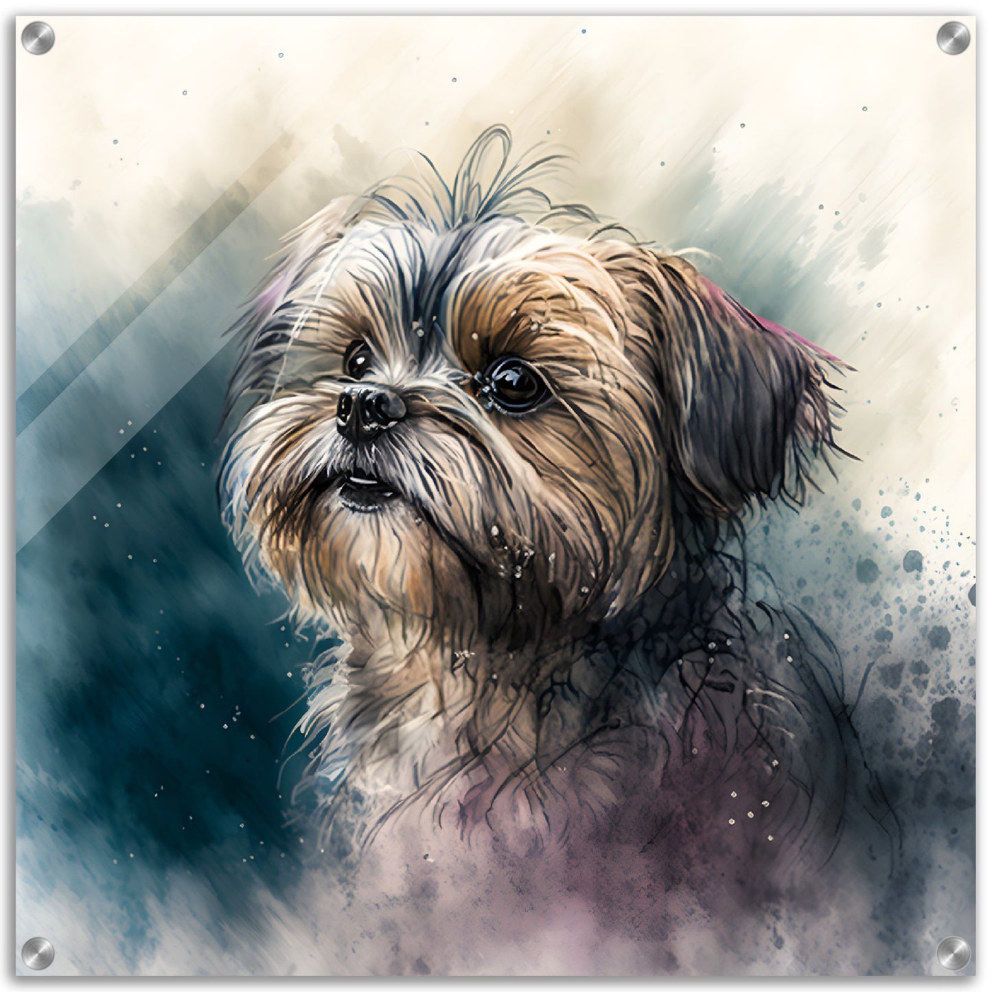 Shorkie (d) Dog  Watercolor Acrylic Print