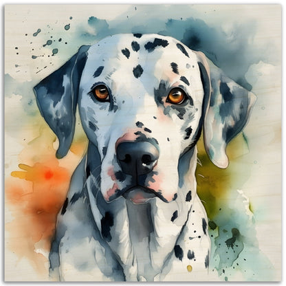Dalmatian Dog Watercolor (b) Wood Prints