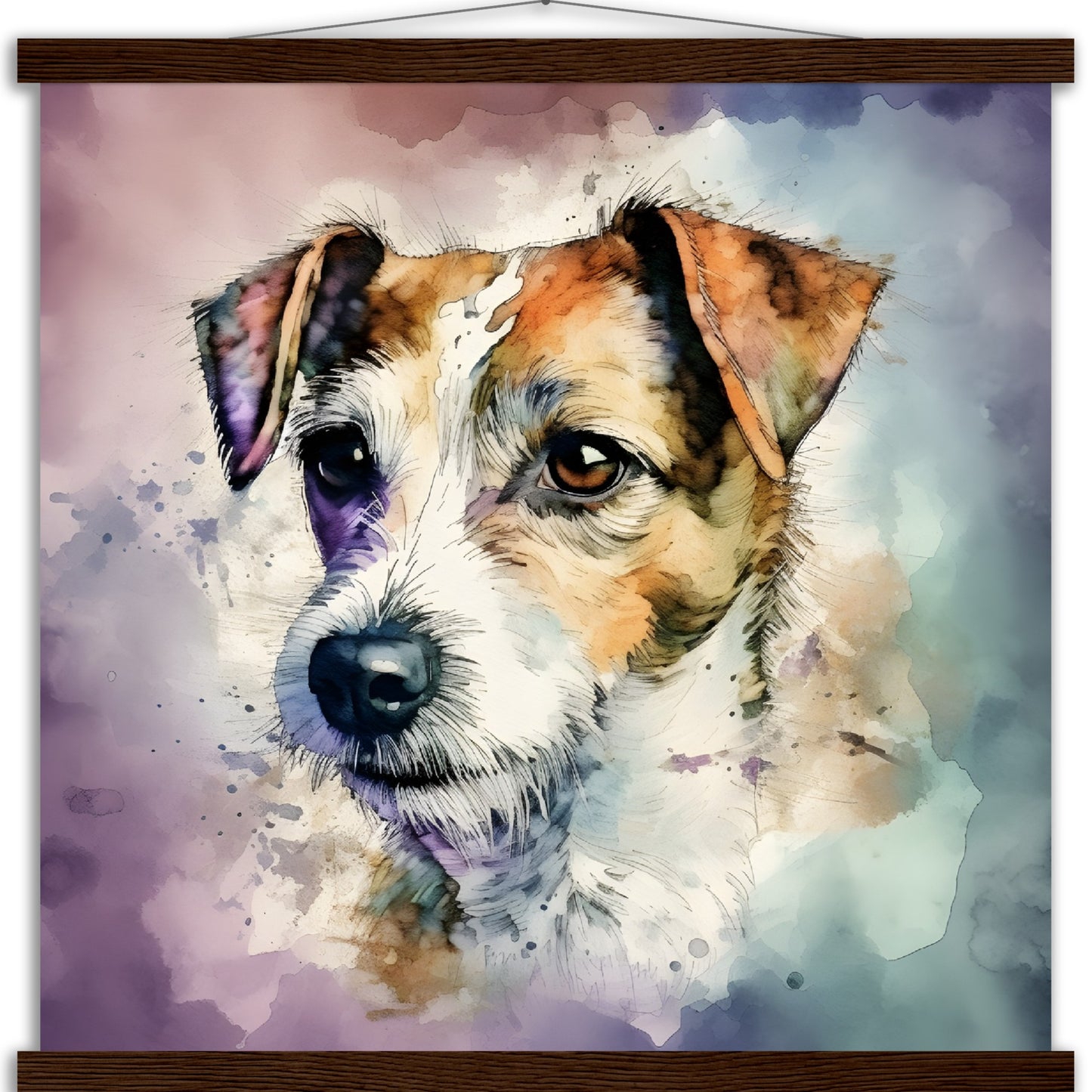 Jack Russell Dog (c) Watercolor Premium Matte Paper Poster with Hanger