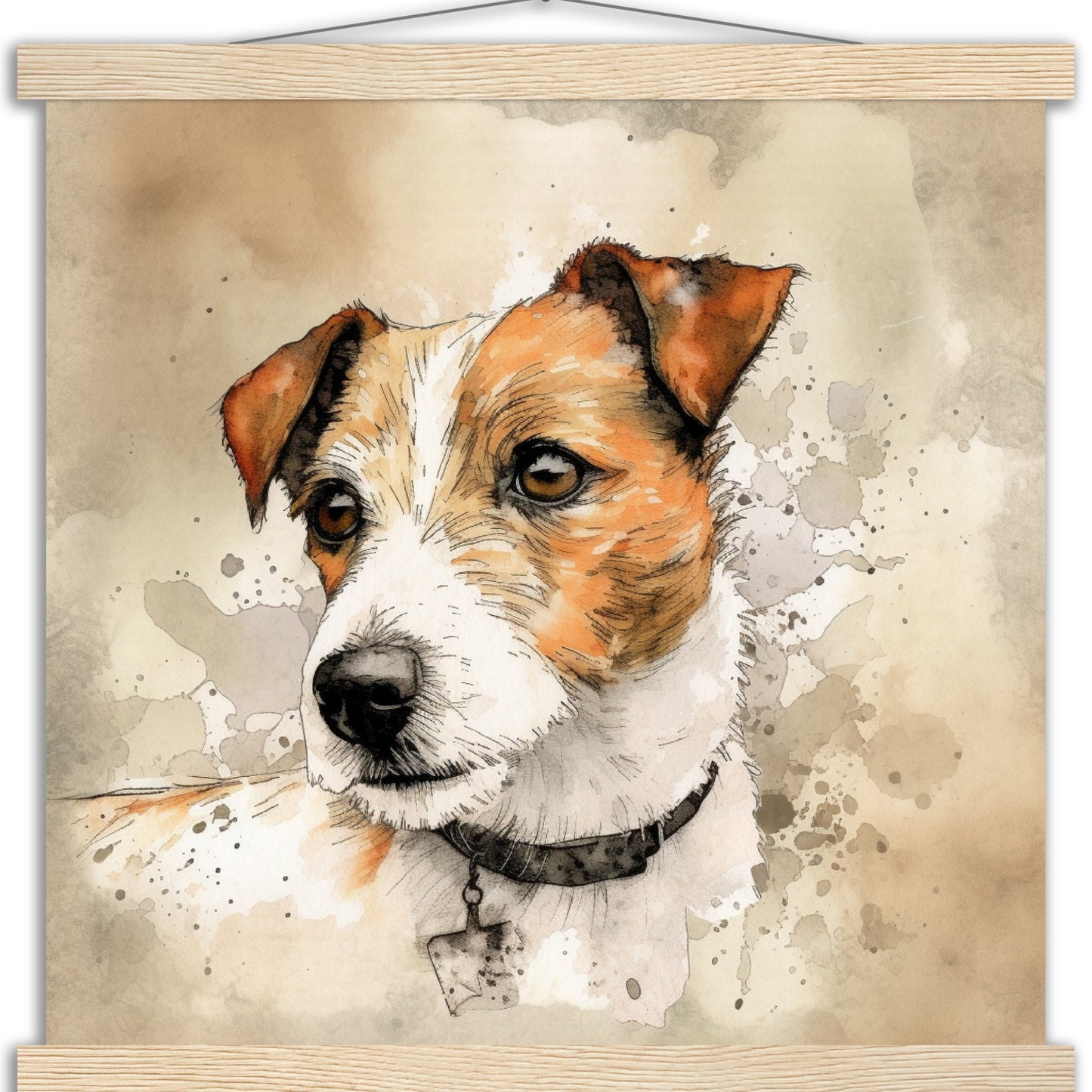 Jack Russell Dog Watercolor Premium Matte Paper Poster with Hanger