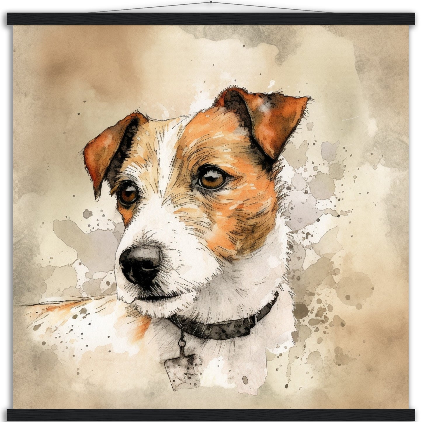 Jack Russell Dog Watercolor Premium Matte Paper Poster with Hanger