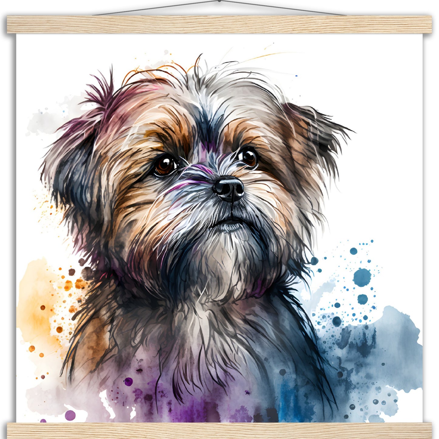 Shorkie (d) Watercolor Premium Matte Paper Poster with Hanger