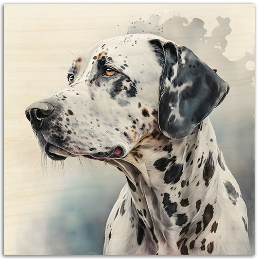 Dalmatian Dog Watercolor (d) Wood Prints
