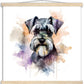 Miniature Schnauzer Dog Watercolor Premium Matte Paper Poster with Hanger