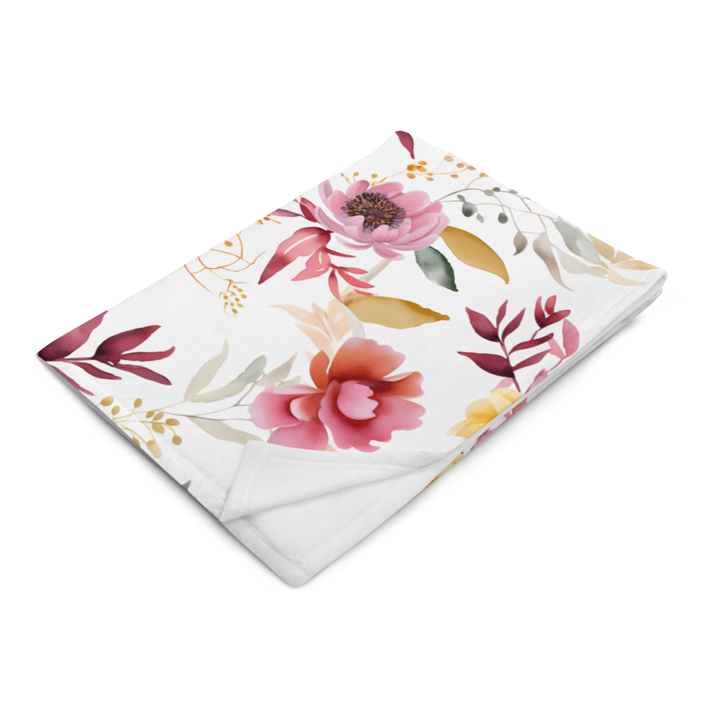 Watercolour Floral Pattern Beautiful Throw Blanket