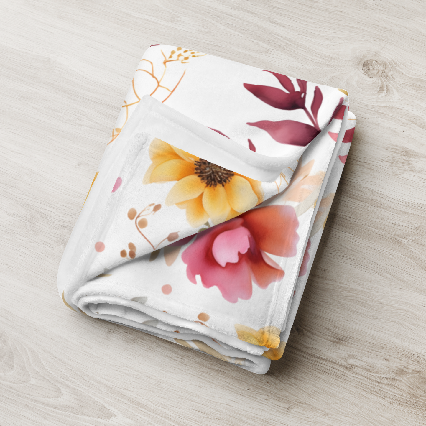 Watercolour Floral Pattern Beautiful Throw Blanket