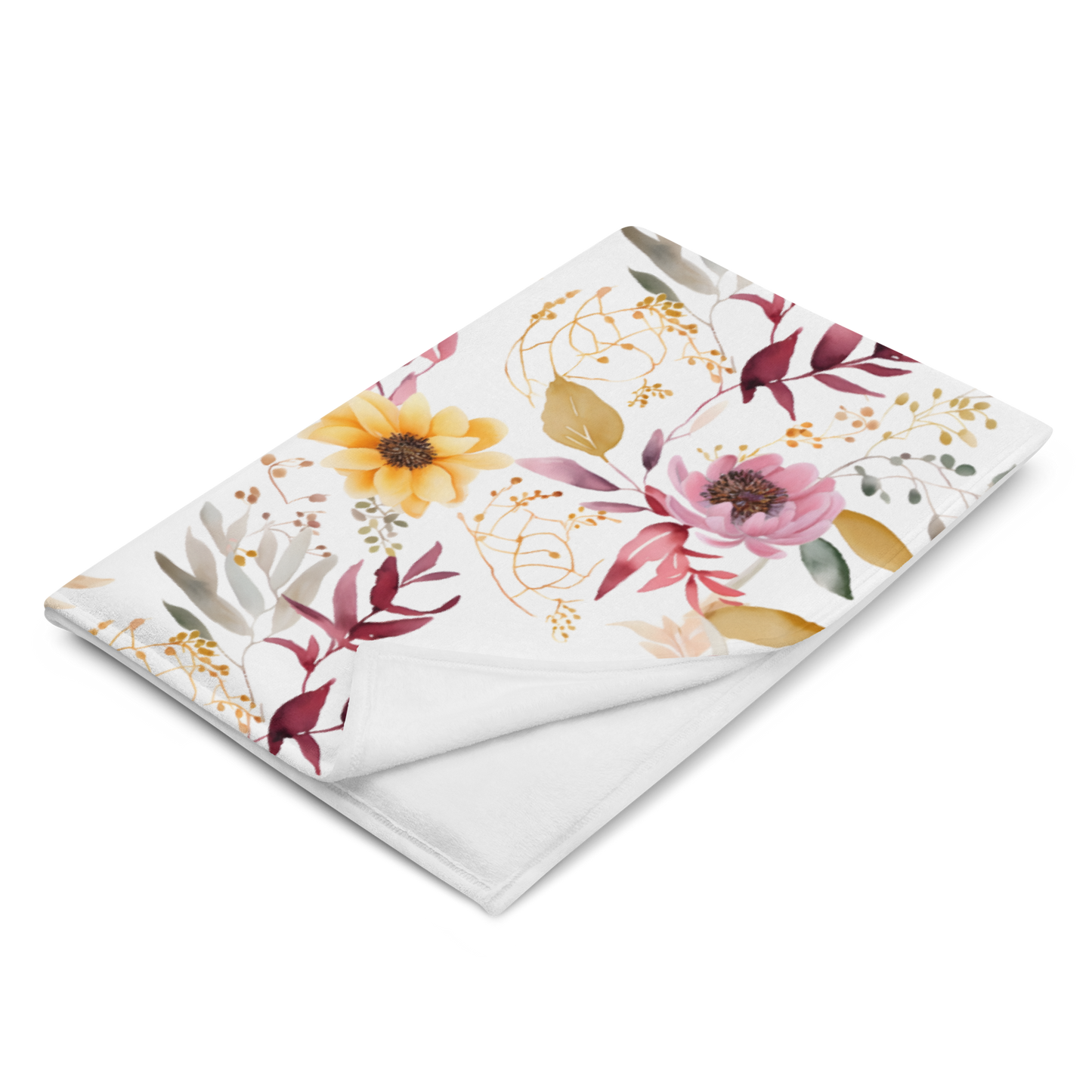 Watercolour Floral Pattern Beautiful Throw Blanket