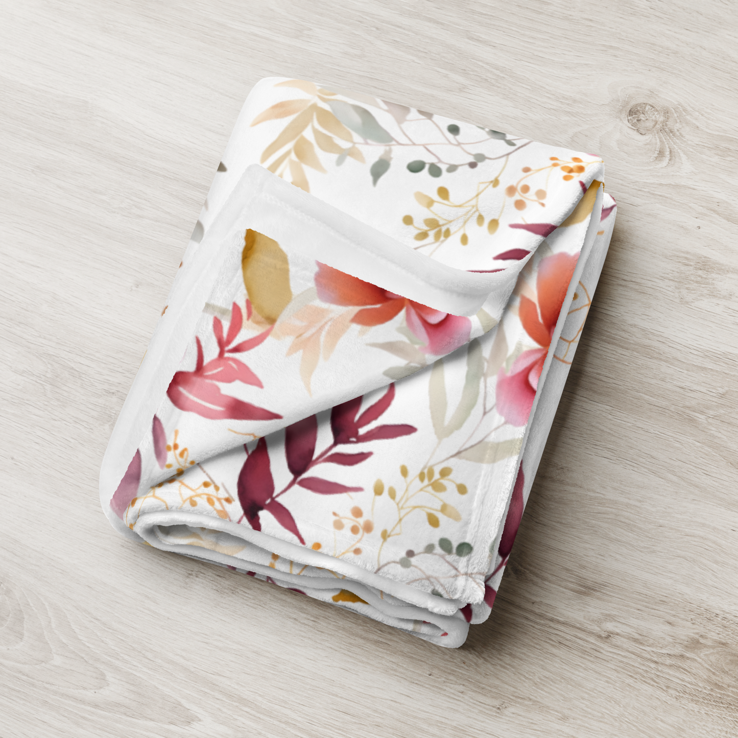 Watercolour Floral Pattern Beautiful Throw Blanket